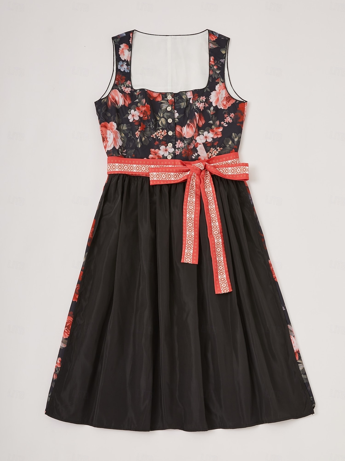 Damen Floral Dirndl Kleid mit Schürze Oktoberfest Bayerischer Karneval Bierfestival Trachtenkleid Traditioneller Stil 2026 - $68.99 –P1