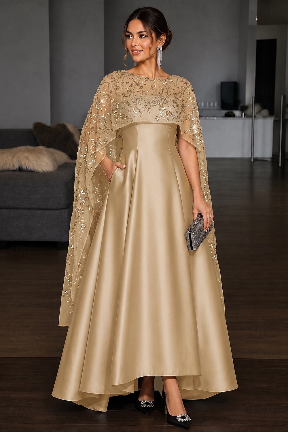 empire waist high low dress A-Line High-low Floor Length Evening Gown Elegant Sparkle Evening Half Sleeve Scoop Neck Cocktail Wedding Satin with Lace Glitter Beaded 2026 Beden:44 The Most Daring Looks Laurel Maxi dress Choose an eco