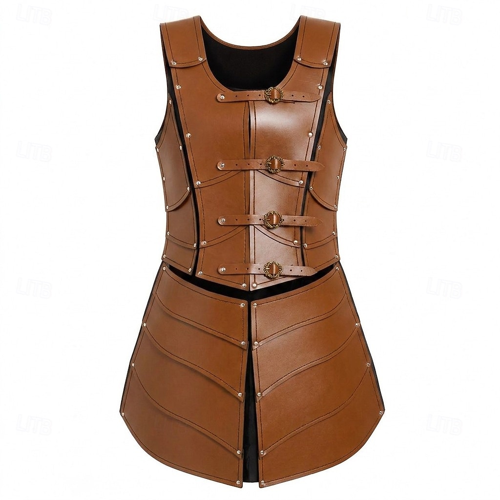 Medieval Renaissance Dress Armor Vest Warrior Shieldmaiden Barbarian Fancy Dress Women's Viking Fantasy Halloween Carnival Performance LARP Ren Faire Adults' Dress 2026 - $82.99 –P5