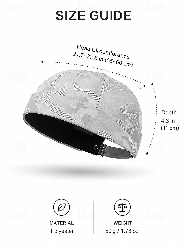 Men's Polyester Camouflage Brimless Docker Cap, Adjustable Multi-Color Casual Skull Cap for Travel, Hiking, Fishing, Streetwear, Weekend Wear, Commuting and Daily Outdoor Use 2026 - €12.99 –P10