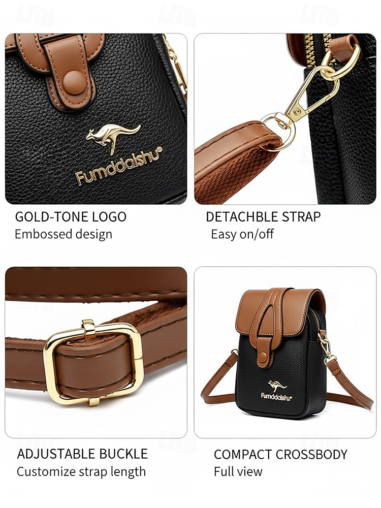 Women's Faux Leather Multi-Color Phone Crossbody Bag, Adjustable Strap, Multi-Compartment Mini Shoulder Purse for Travel, Vacation, Shopping, Walking and Everyday Use 2026 - $19.99 –P8