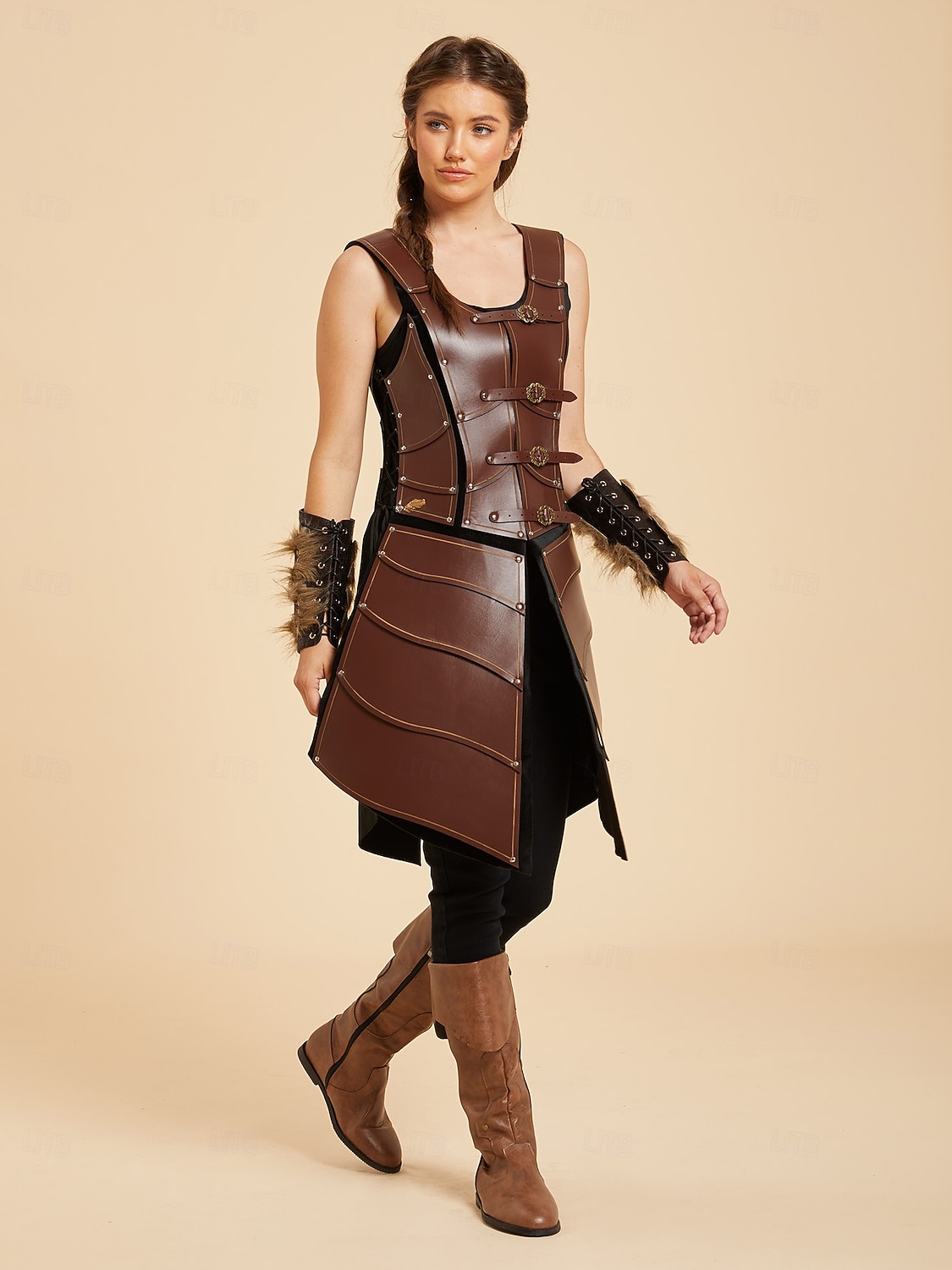 Medieval Renaissance Dress Armor Vest Warrior Shieldmaiden Barbarian Fancy Dress Women's Viking Fantasy Halloween Carnival Performance LARP Ren Faire Adults' Dress 2026 - $82.99 –P11