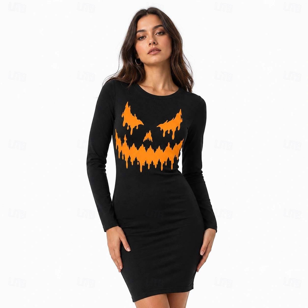 Halloween Dress Bodycon Jack O Lantern Pumpkin Gothic Adults' Women's Halloween Carnival Party Performance Casual Daily Easy Halloween Costumes Dress Up 2026