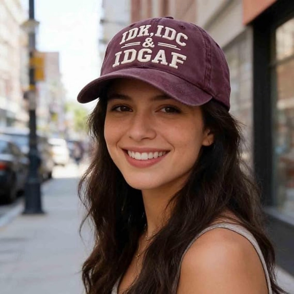 IDK IDC & IDGAF Embroidery Baseball Caps, Vintage Washed Adjustable Dad Hat, Funny Sarcastic Quote Cap for Women Men, Casual Unisex Outdoor Gift 2026 - $15.99 –P3