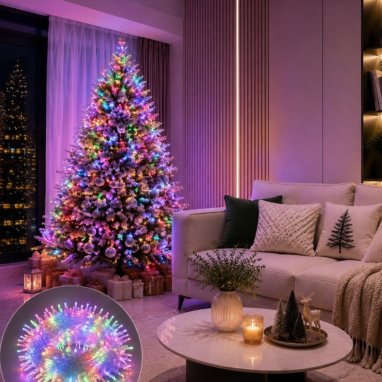 10 m lange Lichterkette mit 100 LEDs, wasserdichte Lichterkette für den Außenbereich, erweiterbare Weihnachtsbeleuchtung für Hochzeiten, Weihnachten, Partys, Terrasse und drinnen/draußen 2026