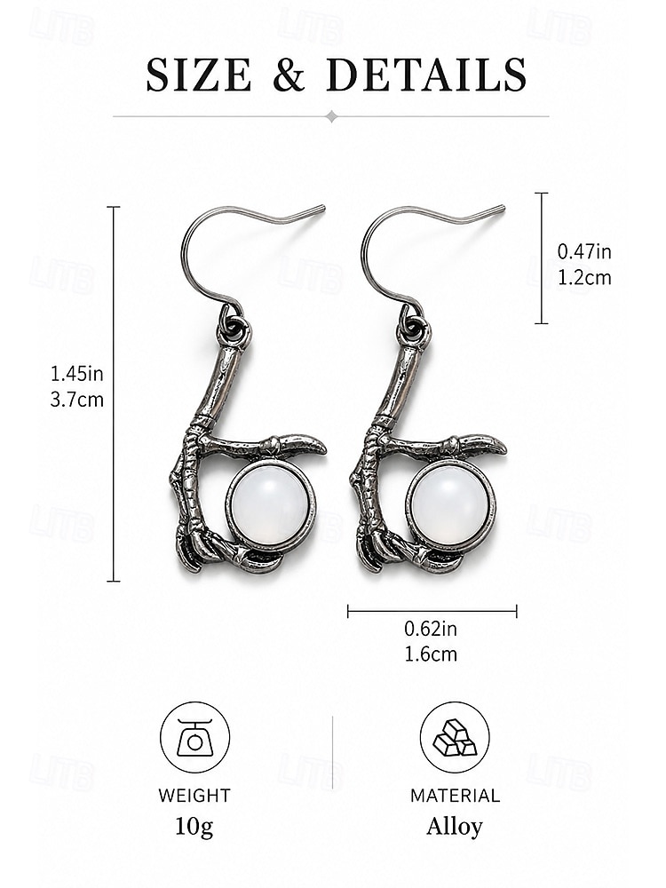 Women's Gothic Crescent Moon Drop Earrings with Gemstone Detail, Halloween Costume Jewelry for Parties, Cosplay & Witch Outfits 2026 - €12.99 –P7