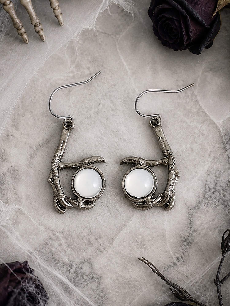 Women's Gothic Crescent Moon Drop Earrings with Gemstone Detail, Halloween Costume Jewelry for Parties, Cosplay & Witch Outfits 2026 - €12.99 –P6