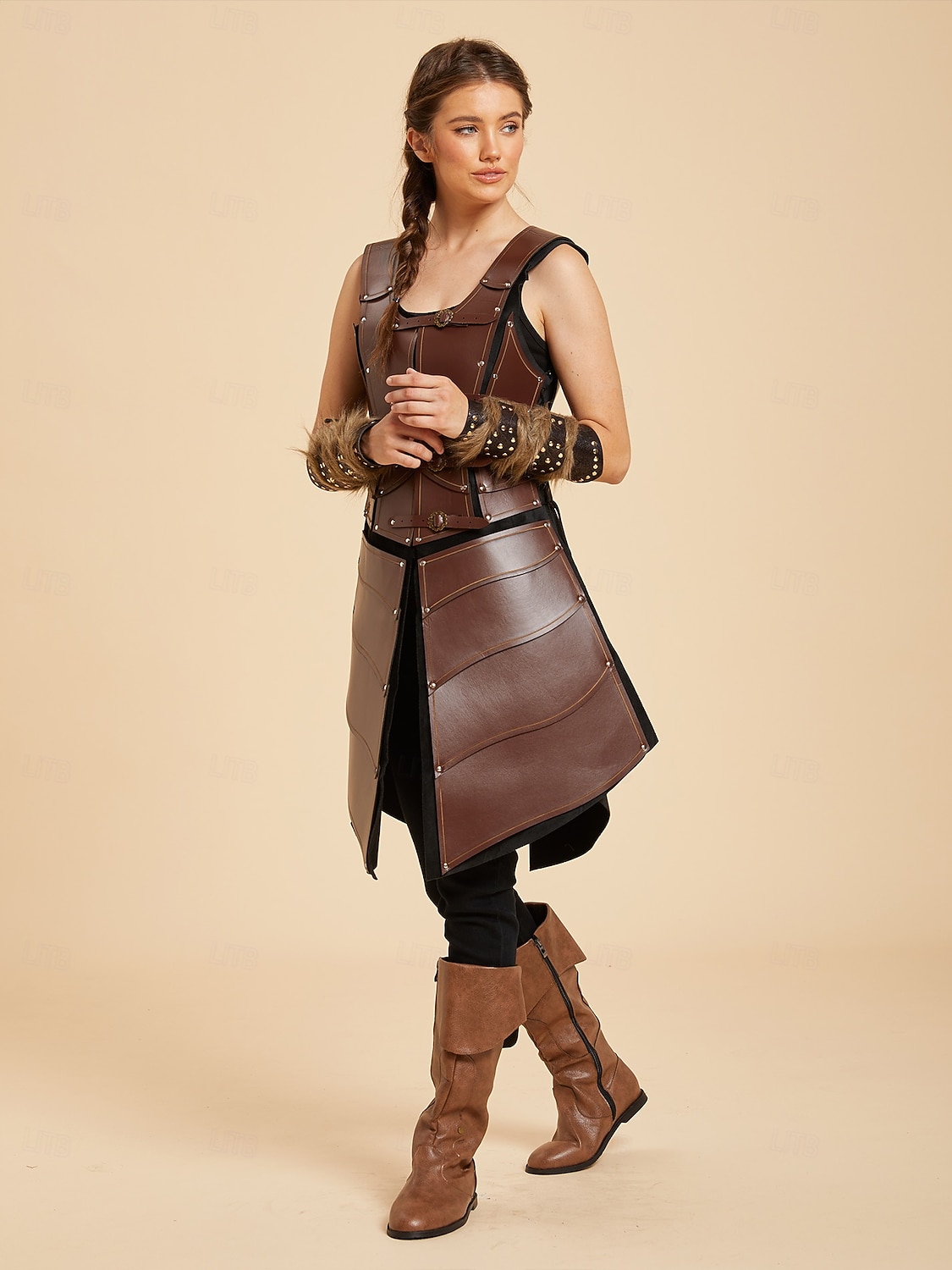 Medieval Renaissance Dress Armor Vest Warrior Shieldmaiden Barbarian Fancy Dress Women's Viking Fantasy Halloween Carnival Performance LARP Ren Faire Adults' Dress 2026 - $82.99 –P17