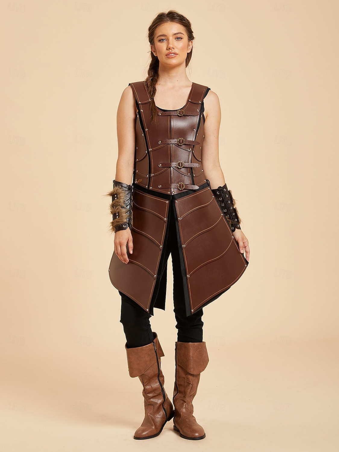 Medieval Renaissance Dress Armor Vest Warrior Shieldmaiden Barbarian Fancy Dress Women's Viking Fantasy Halloween Carnival Performance LARP Ren Faire Adults' Dress 2026 - $82.99 –P18