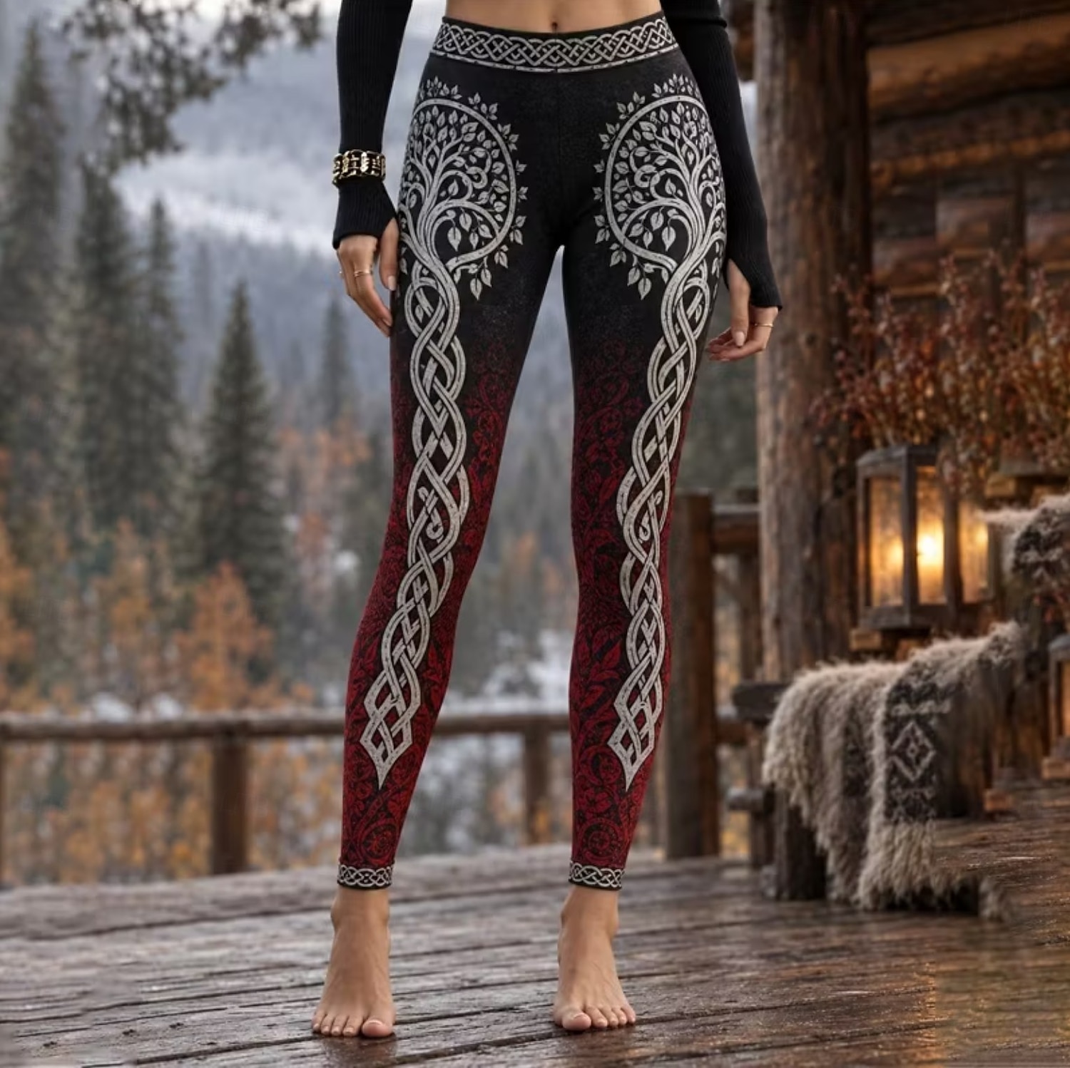 Women's Viking Leggings Vacation Vintage Ethnic Style Full Length High ...