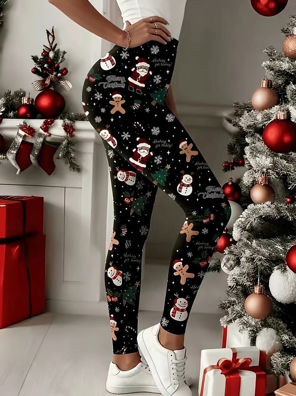 Christmas Women's Leggings Cozy Leggings Vacation Basic Casual Full ...