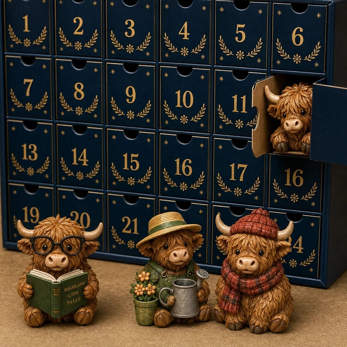 Highland Cow Magic Advent Calendar 24 Days Christmas Gift, 24 Collectible Highland Cow Figures, Cute Farm Animal Countdown Calendar with Surprise Toys, Fun Xmas Holiday Gift for Kids, Teens 2026 - $29.99 –P5