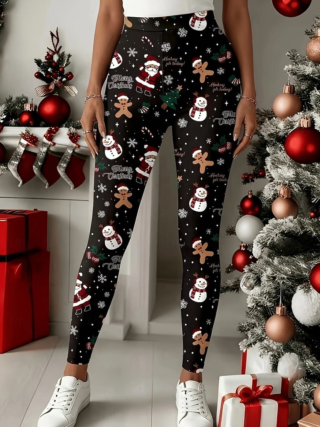 Christmas Women's Leggings Cozy Leggings Vacation Basic Casual Full ...