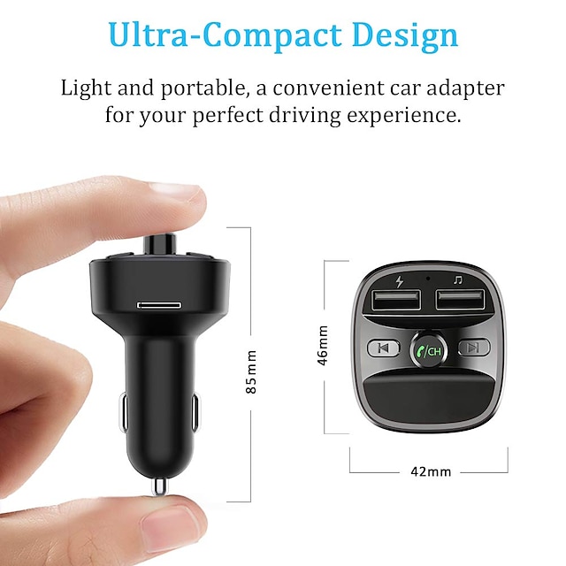 T25 Series Car MP3 Bluetooth Player Car Charger Fast Charging T25Q Bluetooth  Hands-Free FM Transmitter - AliExpress