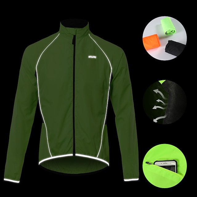Giacca Ciclismo Invernale Uomo ARSUXEO - Impermeabile E Termica Per Mountain Bike E Bici Da Corsa