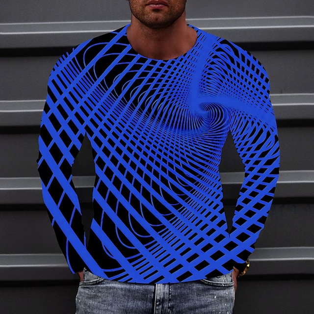 Herren T Shirt 3D-Druck Grafik-Drucke Rundhalsausschnitt A B C D E 3D-Druck  Outdoor Strasse Langarm Bedruckt Bekleidung Sport Designer Basic  Brautkleider schlicht 2024