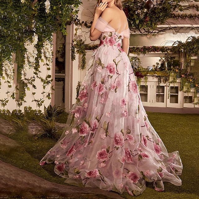Dusty Maxi Dress Blush Pink Floral Bridesmaid Dresses MGNY Madeline Gardner  New York 73122 Long Formal