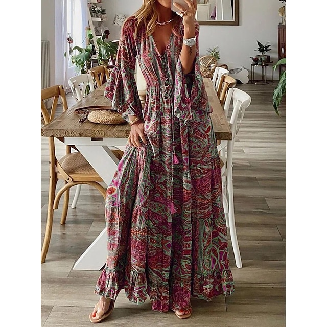 western christmas dress women cffvdiz Red,S, Womens Sexy Deep V Neck Western Cowgirl Dress Casual Long  Sleeve Ruffled Vintage Dress at Amazon Women's Clothing store