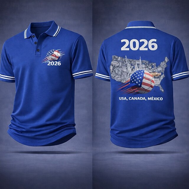 2026年 2026年サッカーワールドカップ 男性用 サッカー ポロシャツ