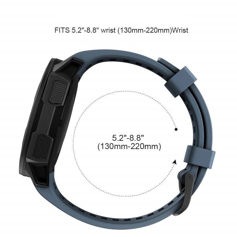 Cinturino Sportivo In Silicone Per Garmin Instinct E Instinct 2 (Solar/Tide/Tactical), Ricambio Regolabile, Vari Colori - 2