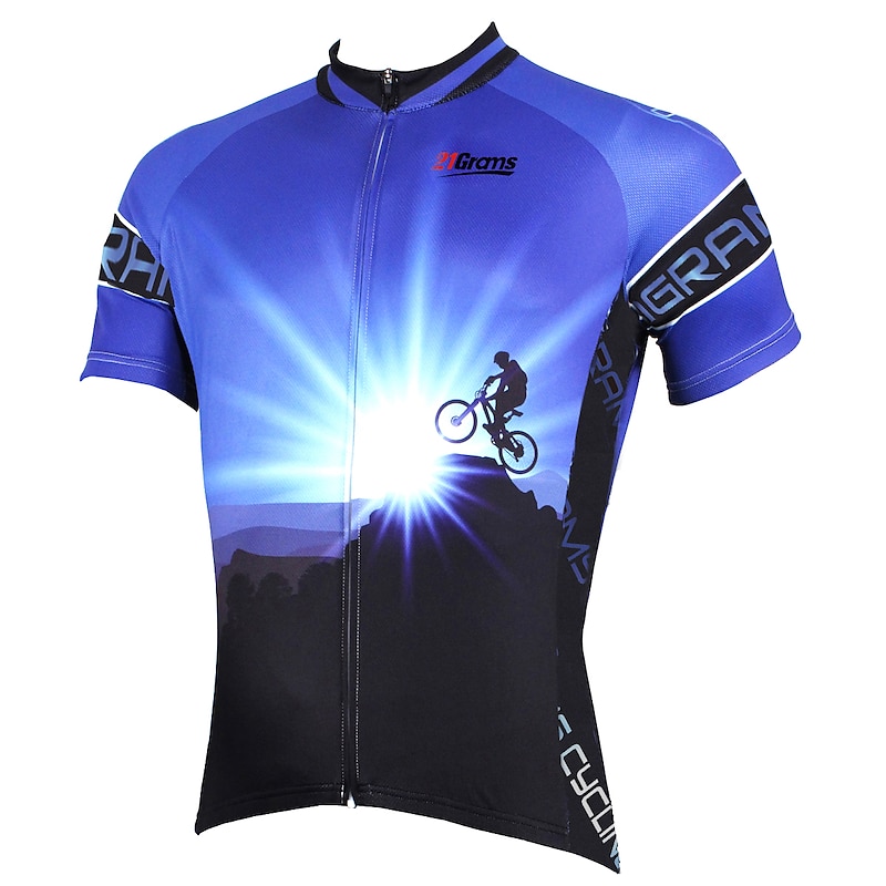 Men's Cycling Jersey Short Sleeve Bike Jersey Top with 3
