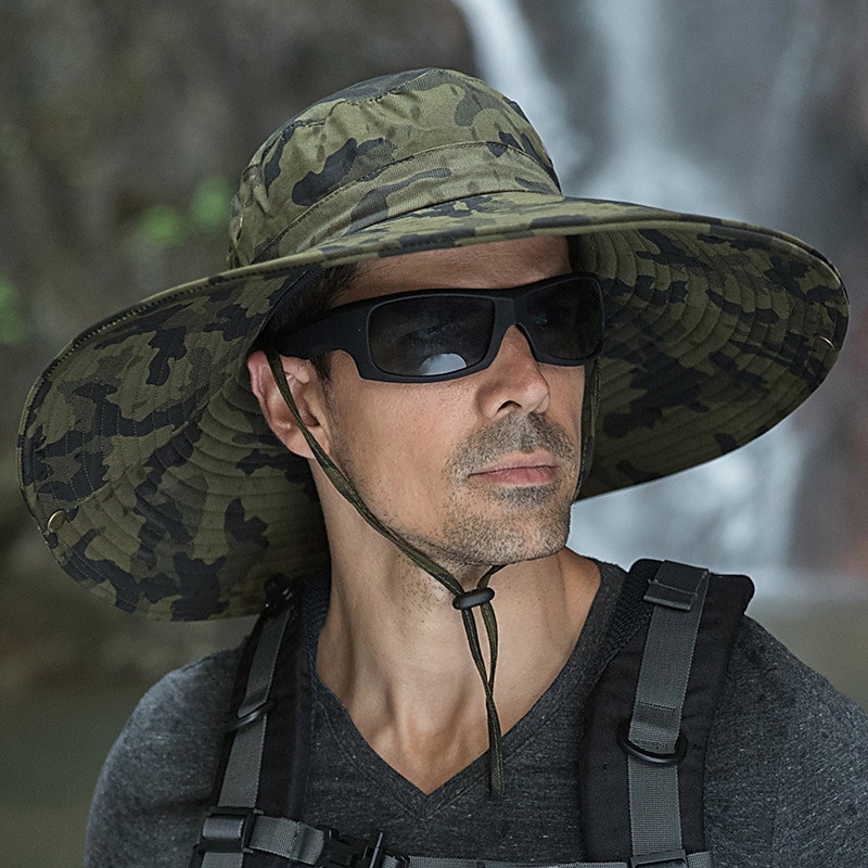 Chapeau De Soleil Unisexe – Protection UV, Imperméable, Mentonnière, Pliable – Pour Randonnée, Pêche