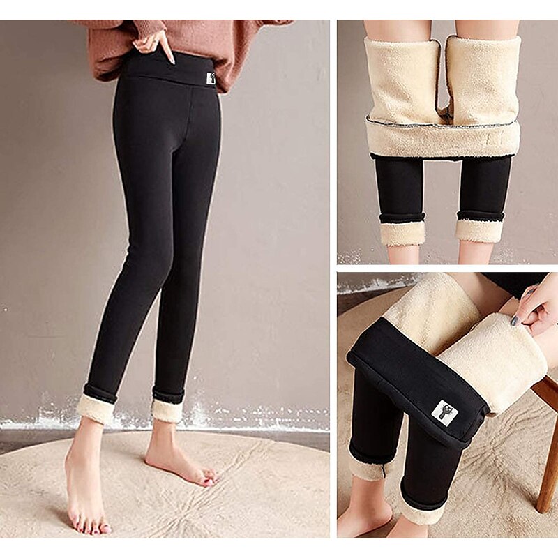 Fleece Lined Leggings For Women high elastic warm thick soft