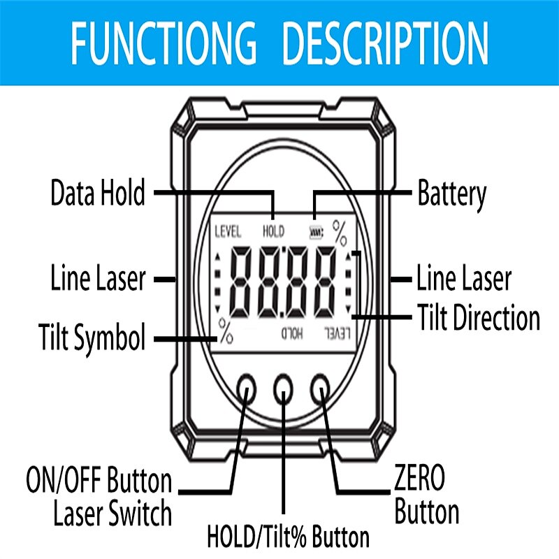 Laser Digital Winkelmesser Neigungsmesser Laser Level Lineal USB Aufladbare  Neigung Elektrische Basis Goniometer Magnet Neigung Werkzeuge