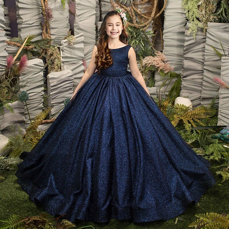 White Navy Blue Ivory And Blue Flower Girl Dresses Flower Girl Dress, Tulle  Flower Girl Dress,