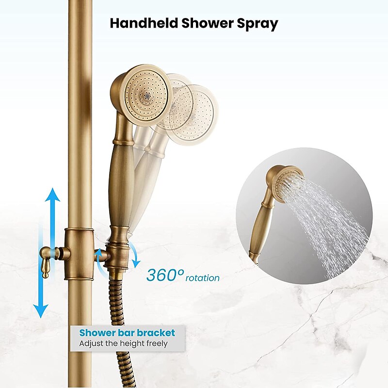 Qiilu ensemble de douche de salle de bain Kit de douche thermostatique de ensemble de douche d