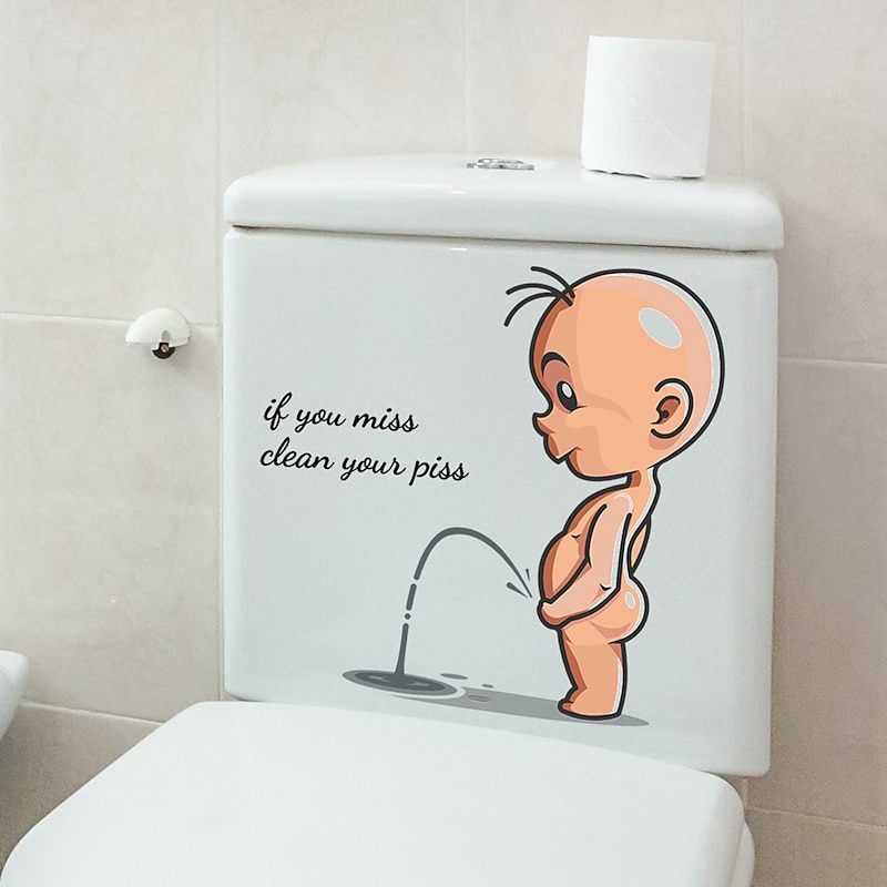 tinysiry Elefante Divertente Adesivo per Sedile del Water Cartone Animato Adesivo da Parete per Bagno Adesivo da Parete per WC Autoadesivo Impermeabile per Arte Divertente Decorazione Fai da Te, Ades