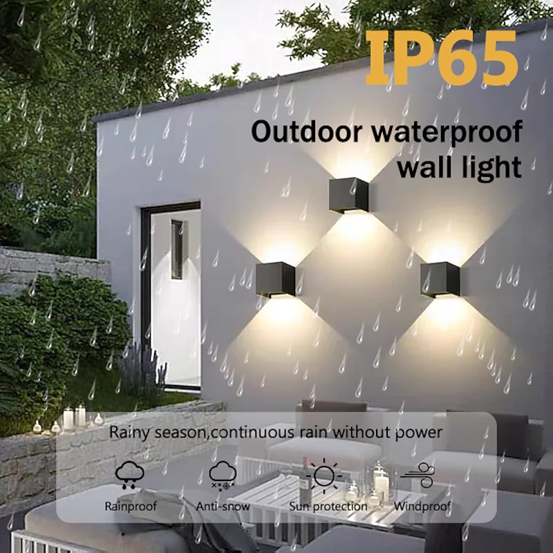 ウォールライト モダン LED ウォールランプ アップダウン ウォール スコンセ、IP65 防水 屋外ウォールライト、屋外照明器具 クリエイティブ LED  ウォールライト モダン ブラック ウォール スコンセ 屋内 LED 調光可能 ウォール照明器具 クリエイティ 壁の スコンセ照明 ... LED モダン ウォール ライト 防水 アルミ ウォール ランプ LED ウォール スコンセ アップダウン 調光 ウォール ランプ,