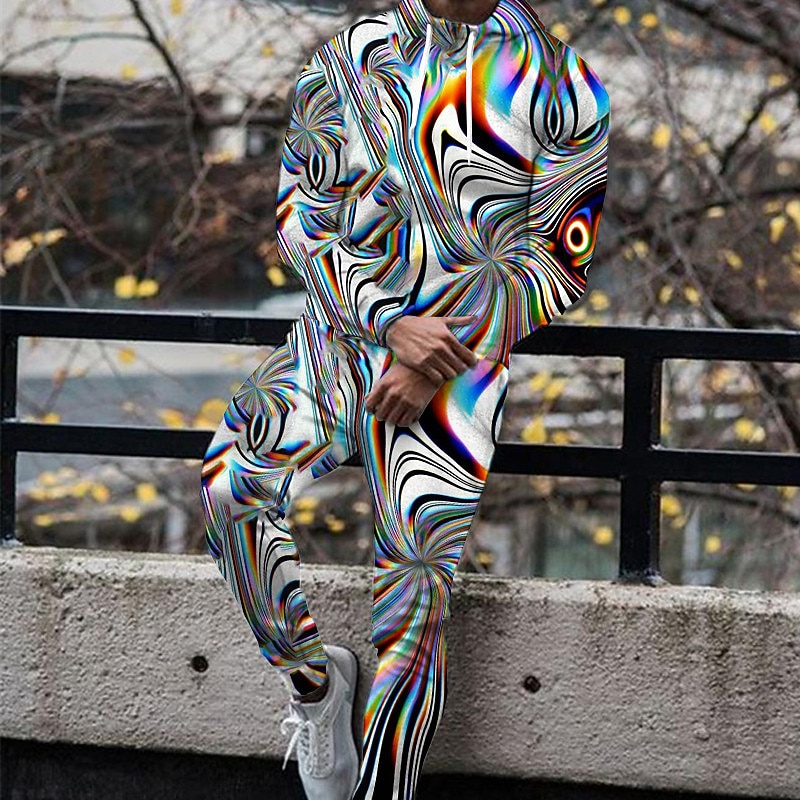 Sudadera Conjunto Ropa Urbana Hombre Hombre Graphic Abstracto