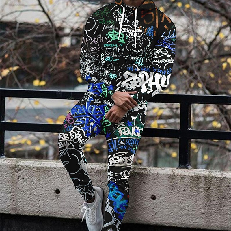 Moda Sudaderas Y Pantalones Deportivos Hombre Graphic Letra