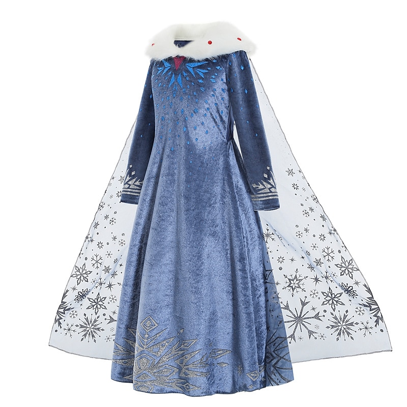 Costume Principessa Elsa Per Bambina Con Corona E Accessori - Abito Da Frozen Per Carnevale E Halloween - Foto 7