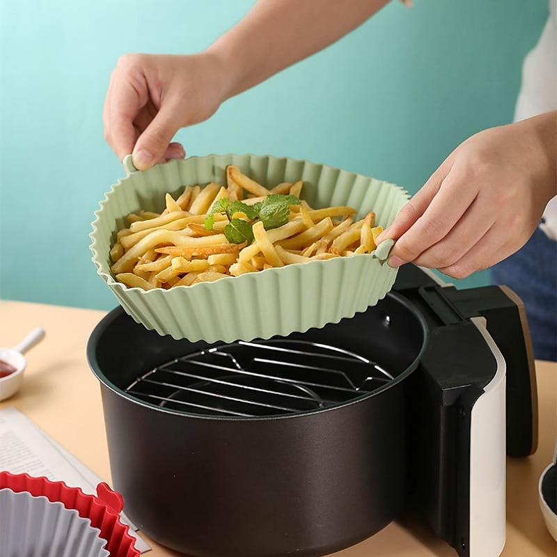 Air Fryer Silicone Pot Oven Baking Tray Basket Mat Grill Pan