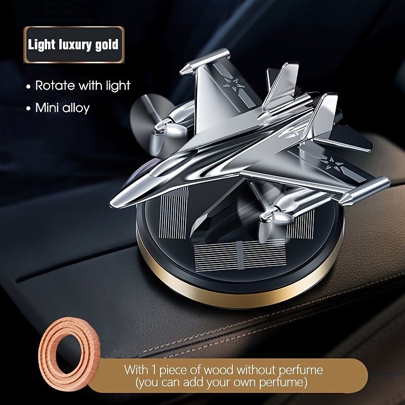 Déco Tableau De Bord Voiture - Avion Solaire Rotatif - Figurine Dynamique 360° - Pour Bureau, Fête, Cadeau