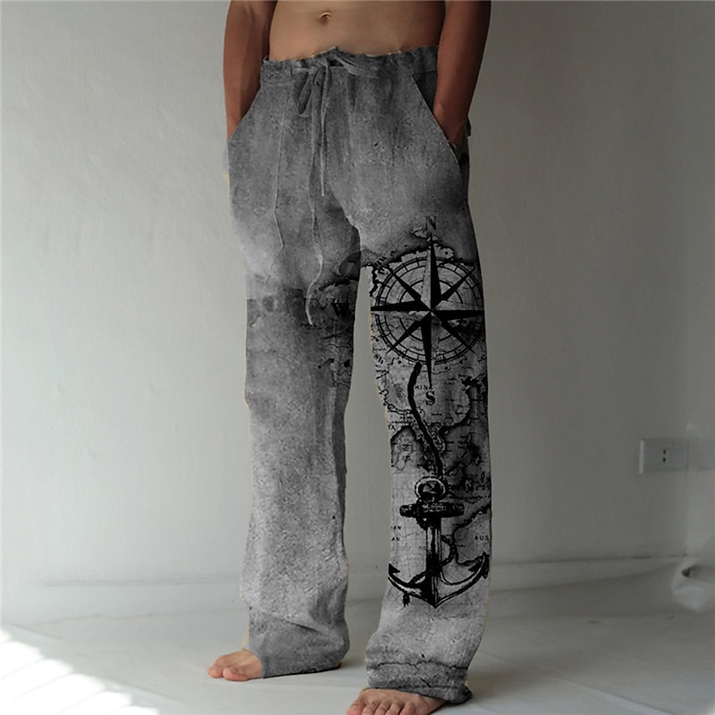 韓国人気[SWIMCITY♥] [ 2nd ] Lazy days pants YSERB Mens Linen Drawstring Pants Lightweight Casual Yoga