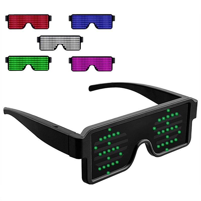 occhiali a led illuminano dinamici occhiali da festa per feste festival  natale usb ricaricabili led rave occhiali luminosi lampeggianti del 2024 a  $13.99