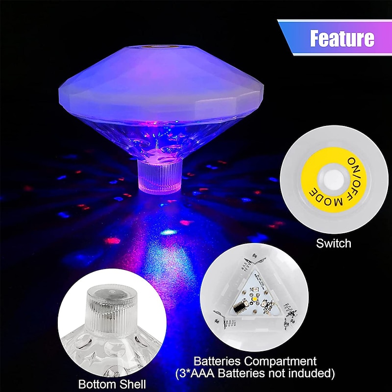 Luces Flotantes Para Piscina 6 Uds - RGB IP68, 16 Colores Con Mando A Distancia