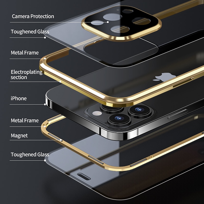 Custodia IPhone Vetro Magnetico Custodia In Vetro Temperato Magnetico Per IPhone - Protezione 360&deg; Antispia, Per Modelli 12, 13, 14, 15, 16 Pro Max! Harry Potter Pro