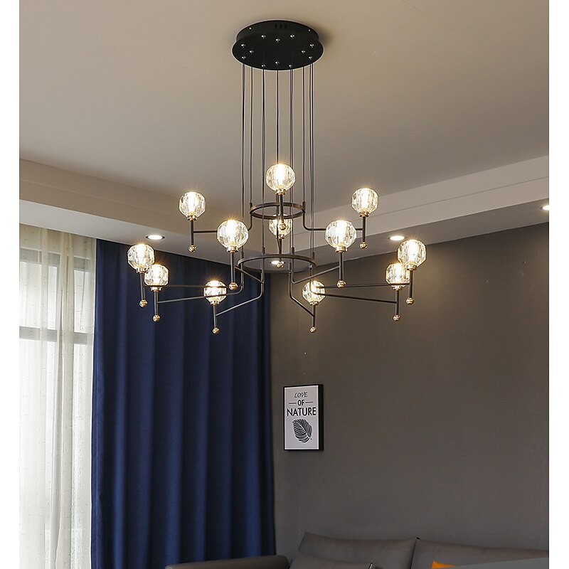 シャンデリア 6灯 2025年 LED シャンデリア モダン スプートニク ペンダント