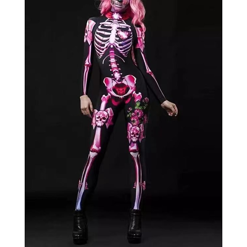 Herenear Déguisement Squelette Adulte Porte Moi, Déguisement Squelette Gonflable, Costume Halloween Carnaval Effrayant Résistant Squelette Homme Femme Taille Unique