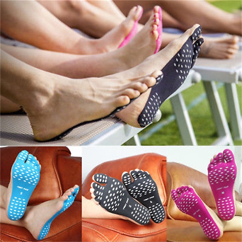 6 Pairs Beach Foot Pads Barefoot Insoles Adhesive Invisible Shoes