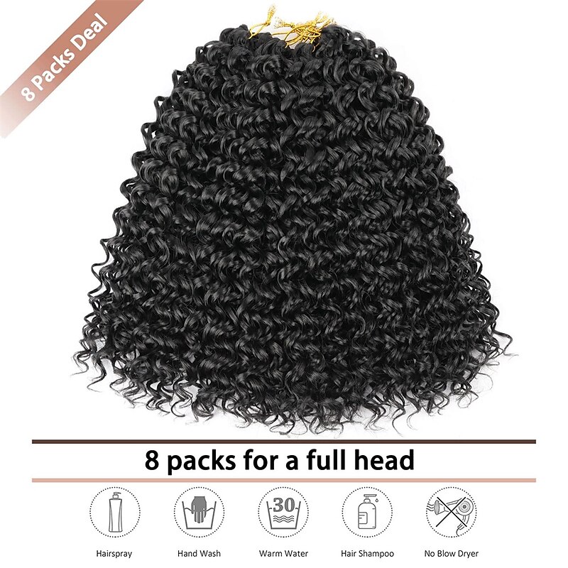 8 Packs 18 inch Curly Crochet Hair for Black Women Water Wave Crochet Hair  Curly Braiding Hair GoGo Curl Crochet Hair Ocean Wave Beach Curl Wavy Crochet  Hair Extensions 2024 - $58.99