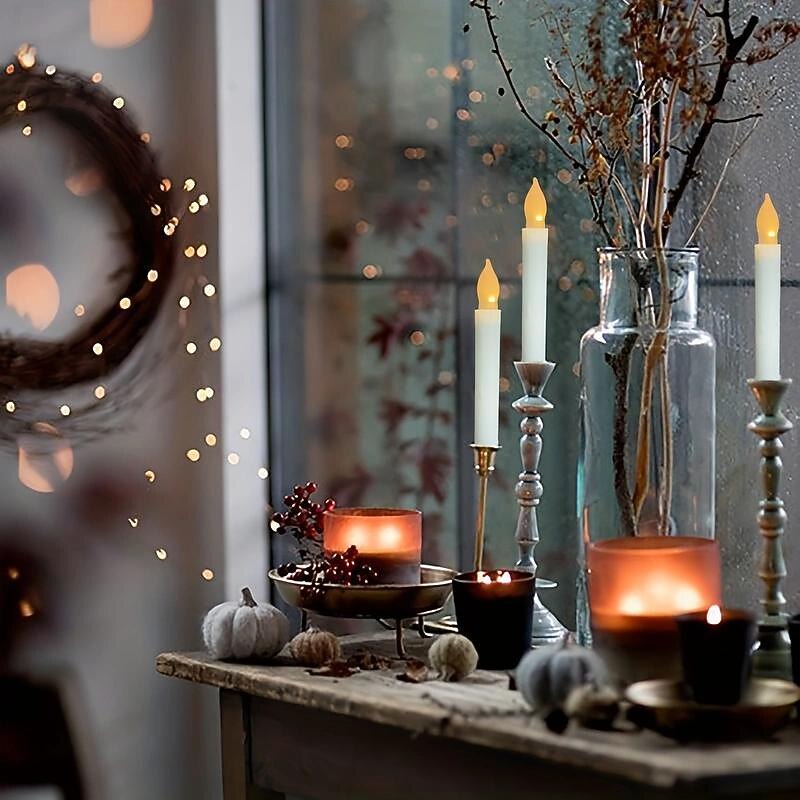 Zanvin Décorations De Noël En Liquidation, Cadeaux De Noël, 6 Pcs Bougies LED Sans Flamme à Piles Fausses Bougies