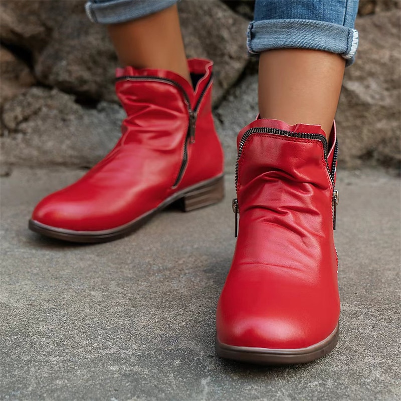 [RECTO] / ☆ 24FW CASSANDRA ANKLE BOOTS / RED BROWN Black Cassandra Ankle Boots by RECTO on Sale