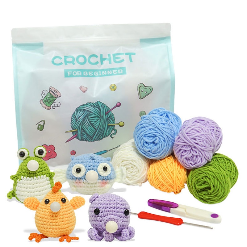 Beginner Crochet Kit for Adults,4pcs/set Beginner Crochet Learn to
