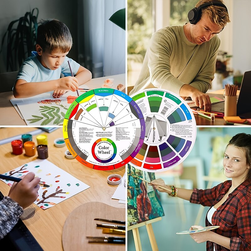 Roue Chromatique Créative 5,5 Pouces (14 Cm) - Guide De Mélange Des Couleurs Pour Artistes Et Enfants