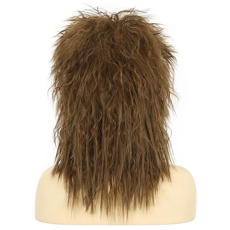 Parrucca Uomo Marrone Lunga E Ricci - Stile Anni '70/'80 - Per Halloween E Cosplay - Foto 13